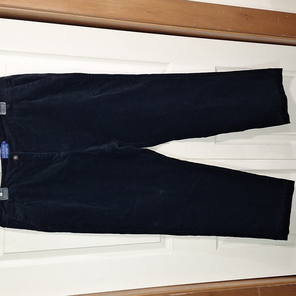Pendleton corduroy straight-leg flat front pants jeans - 18 - black